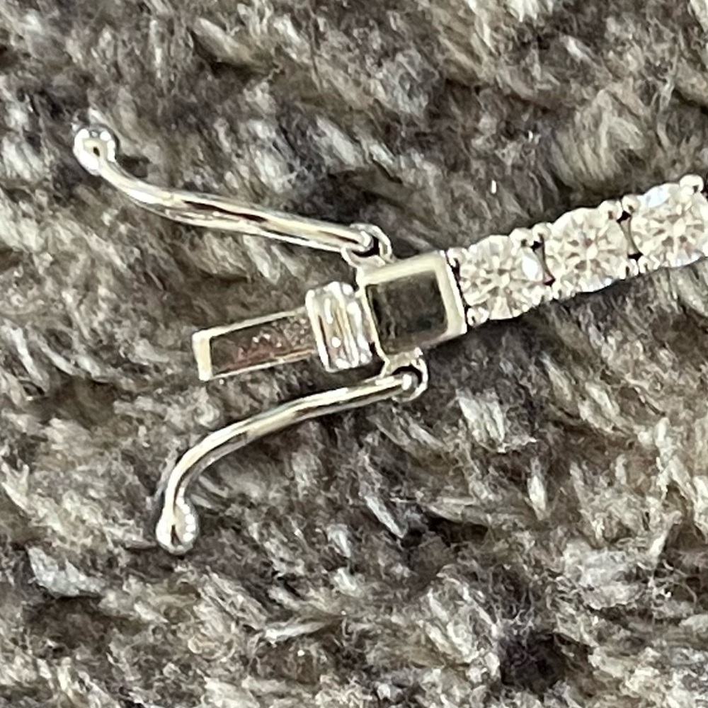 Sterling Silver CZ Tennis Bracelet 7.5” - Picture 3 of 4